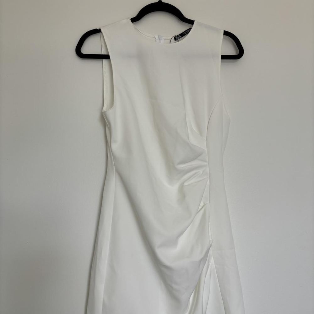 GAP White Ruched Mini Dress